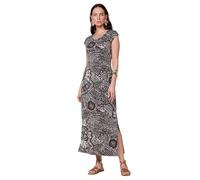 Koroshi Vestido Largo elástico con Estampado Etnico para Mujer Color Marron, de Color Marron, Talla L
