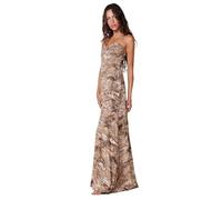 Koroshi Vestido Largo Marrón y Blanco Estampado para Mujer, de Color Marron, Talla XL