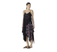 Koroshi Vestido Largo Tirantes asimétrico Estampado Mujer, de Color Black, Talla S