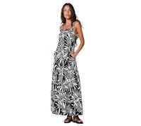 KOROSHI Vestido de verano negro / blanco, Talla 38