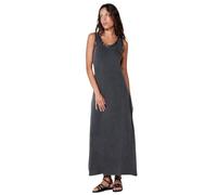 Koroshi Vestido Midi de Punto Canalé con Efecto Lavado, Escote en Pico, Tirantes Anchos y Aberturas Laterales en Gris, de Color Gris, Talla S