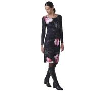 Koroshi Vestido Midi elástico Floral Mujer, de Color Black, Talla XXL