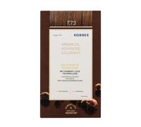 KORRES Argan Oil Colorant - tinte sin amoníaco con aceite de argán orgánico Moca Dorada 7.73-100% cobertura de canas & vegano para un resultado de color duradero