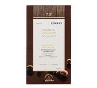 KORRES Argan Oil Colorant - tinte sin amoniaco con aceite de argán orgánico Rubio Medio Beige 7.17-100% cobertura de canas & vegano para un resultado de color duradero