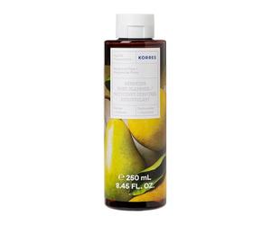 KORRES BERGAMOT PEAR Gel de ducha revitalizante con aloe vera activo, con fragancia de pera dulce, para la ducha, el baño y el afeitado, vegano, sin siliconas ni parabenos, 250 ml