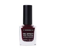 KORRES Esmalte de uñas efecto gel natural, color rojo burdeos, 11 ml, vegano