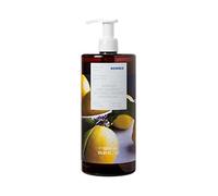 KORRES Gel de ducha revitalizante Basil Lemon en tamaño XXL, con delicioso aroma de albahaca fresca y acorde cítricos espumoso, tamaño jumbo, vegano, 1 litro
