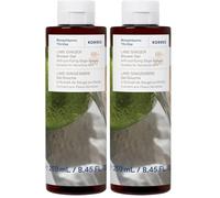 KORRES LIME GINGER Gel de ducha con extracto purificante de salvia, con aroma cítrico a lima y notas de jengibre, testado dermatológicamente, vegano, sin siliconas ni parabenos, 250 ml (Paquete de 2)
