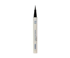 KORRES Liquid Color Eyeliner Black 01, acabado satinado y punta de fieltro ultrafina, negro intenso, resistente al agua, alta precisión y durabilidad, vegano, 1 ml