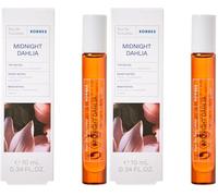 KORRES MIDNIGHT DAHLIA Eau de Toilette para mujer en práctico tamaño de viaje de lujo, aroma oriental floral con notas de madera de cedro y peonías, vegano, 10 ml (Paquete de 2)