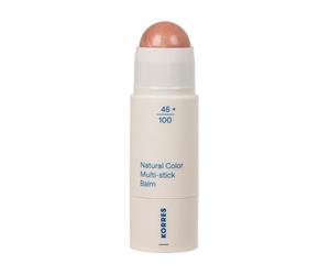 KORRES Natural Color Multistick Balm Glass Peach 02, bálsamo en barra para labios y mejillas, color melocotón luminoso e hidratación natural, sin siliconas ni parabenos, 4,5g