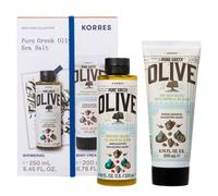 KORRES Pure Greek Olive Colección de cuidado corporal Sea Salt (gel de ducha 250 ml + leche corporal 200 ml)