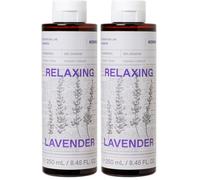 KORRES RELAXING LAVENDER gel de ducha con fragancia de lavanda para hombres y mujeres, para un ritual nocturno relajante y calmante, vegano, 250 ml (Paquete de 2)