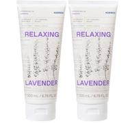KORRES RELAXING LAVENDER Leche corporal de noche con fragancia de lavanda para hombres y mujeres, para una experiencia de cuidado corporal relajante y calmante, vegana, 200 ml (Paquete de 2)