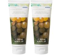 KORRES SANTORINI GRAPE Suavizante Leche corporal con aloe vera, con una deliciosa fragancia afrutada de uva, vegana, dermatológicamente testada, sin siliconas ni parabenos, 200 ml (Paquete de 2)
