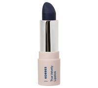 KORRES True Velvety Lipstick Aegean Blue 80, pintalabios azul con color intenso y textura cremosa, alta cobertura y acabado semimate, vegano, 3 g