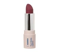 KORRES True Velvety Lipstick Plum Rose 25, pintalabios rosa con color intenso y textura cremosa, alta cobertura y acabado semimate, vegano, 3 g