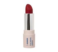 KORRES True Velvety Lipstick Vivid Red 55, pintalabios rojo con color intenso y textura cremosa, alta cobertura y acabado semimate, vegano, 3 g