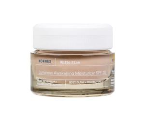 KORRES WHITE PINE Invigorating Moisturising Cream for Mature Skin After Menopause, for Radiant Skin, Rose Tinted, SPF20, Vegan, 40 ml
