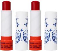 KORRES Wild Rose Balsamo Labial Nutritivo, tintado de rojo, cuidado labial con aceite de hierba de San Juan, vegano y dermatológicamente testado, 4 g (Paquete de 2)