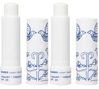 KORRES Yoghurt bálsamo labial nutritivo con FPS 20, stick de bálsamo labial incoloro con aceite de hierba de San Juan, dermatológicamente testado, 4,5g (Paquete de 2)