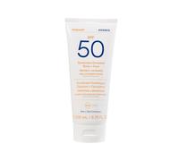 KORRES YOGHURT Emulsión solar para cuerpo y rostro SPF50, se absorbe en un instante, hidrata durante mucho tiempo, resistente al agua, 200 ml.