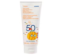 KORRES YOGHURT Emulsión solar protectora para niños SPF 50, crema solar resistente al agua con aceite de almendras y yogur griego, de rápida absorción y suave para la piel, 200 ml.