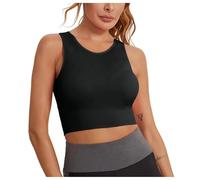 Korsage Damen Bauchweg Women Longline Full Coverage Sports Bras Medium Impact Padded Workout Crop Tops for Yoga Gym Unterwäsche Damen, Negro , M