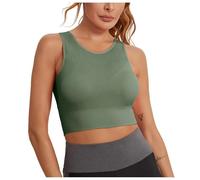Korsage Damen Bauchweg Women Longline Full Coverage Sports Bras Medium Impact Padded Workout Crop Tops for Yoga Gym Unterwäsche Damen, verde, XL