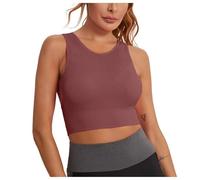 Korsage Damen Bauchweg Women Longline Full Coverage Sports Bras Medium Impact Padded Workout Crop Tops for Yoga Gym Unterwäsche Damen, rojo, M
