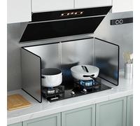 KorsiKato Protector antisalpicaduras de cocina, plegable, de acero inoxidable, a prueba de salpicaduras, resistente al calor y al agua, duradero, fácil de limpiar (50 x 80 x 45 cm)