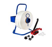 Kortpack Juego de amarre de 19 mm | Juego completo con rollo, tensor, 250 grapas metálicas y 600 m de cinta de poliéster | Perfecto para embalaje y transporte