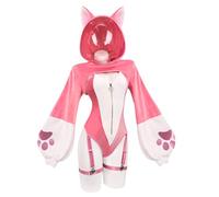 KORURACLUB Disfraz de zorro para mujer, disfraz de zorro, disfraz sexy de animal, disfraz de zorro, lencería sexy de anime (rosa, L-XL)