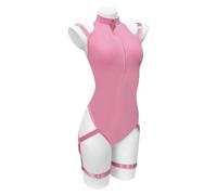 KORURACLUB Lingerie Sexy Nera Corsetto Body a Collo Alto Lingerie Bondage Bodies Costumi Erotici per Donna (Rosa, XS-M)