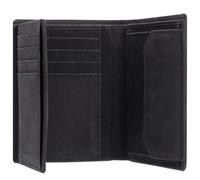 KORUTA Cartera de piel para hombre con protección RFID I Cartera grande con compartimento para monedas I 13 compartimentos I Cartera de piel auténtica para hombres I Billetera Cartera Monedero, Negro
