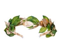 KorViSHOW Diadema de hojas de laurel del bosque, tocado medieval de flores del bosque, accesorios para el cabello para hombres y mujeres, adultos, renacentista, Halloween, boda, disfraz (verde dorado)