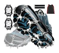 KORVORIA Grampones para Hielo y Nieve 26 Dientes Acero Inoxidable Talla XL | Hombre y Mujer, Antideslizantes Agarres Crampones para Senderismo Caminata Escalada Alpinismo sobre Hielo Nieve