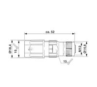 KOSBO Conector eléctrico, 1641756 SACC-M12FS-4QO-0.75 Original