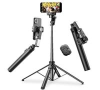 KOSCHEAL C16R Estabilizador de Movil, Gimbal Estabilizador para Smartphone con Luz de Relleno y Trípode Compatible con iOS/Android, Seguimiento Automático Facial&Objetos, Extensible hasta 157CM