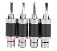 KOSDFOGE, 4 Uds., Conector Tipo Banana con Tornillo Abierto, Conector Tipo Banana con 2 Métodos de Fijación para Cable de Altavoz de 7,5mm/0,3 Pulgadas