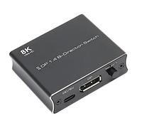 KOSDFOGE 8K Displayport 1.4 Interruptor de 2 Vías 1 en 2 Salidas o 2 en 1 Salida Interruptor DP Bidireccional Plug and Play de Alta Resolución Negro