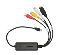 KOSDFOGE ABS Tipo C Tarjeta de Captura de Video de Sonido Adaptador Convertidor RCA a USB para Vista XP para OS X para Windows 10 8.1 8 7, Negro