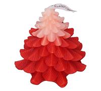 KOSDFOGE Christmas Tree Candles Scented Festive Table Decorations Exquisite Room Bedroom Decor Xmas Wax Best Gift (Rojo blanco)