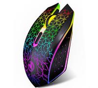 KOSDFOGE Dual Mode Wireless Mice Quiet Computer Mice 7 Color Backlight Portable Universal for Laptop PC Tablet (Black)