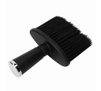 KOSDFOGE Neck Hair Removal Brush Efficient Hair Dust Cleaning Sweeping Brush for Hairdressers Plastic Nylon Black Silver (Black)