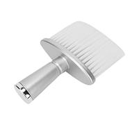 KOSDFOGE Neck Hair Removal Brush Efficient Hair Dust Cleaning Sweeping Brush for Hairdressers Plastic Nylon Black Silver (White)