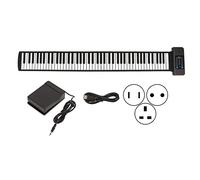 KOSDFOGE Piano Enrollable 88 Teclas Plegable Portátil Plug and Play Piano de Teclado Suave Recargable Para Tabletas de Computadora 100-240V, Para Principiantes(Estándar europeo)