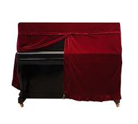 KOSDFOGE Piano Protective Cover, 3Colors Fashionable Pleuche Upright Full Piano Dust Cover Instruments Accessory Decoration (Red)