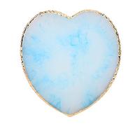 KOSDFOGE Resin Heart Styling Nail Art Palette Colorful Paint Drawing Dish Portable Tool for Nail Artists Pink Blue Purple Gray (Azul)