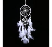 KOSDFOGE White Dreamcatcher Wind Chimes Indian Style Beads Feather Pendant Home Wall Window Decor